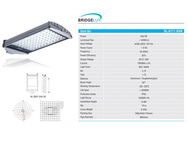 Lampu Jalan LED 84 Watt HL-8111